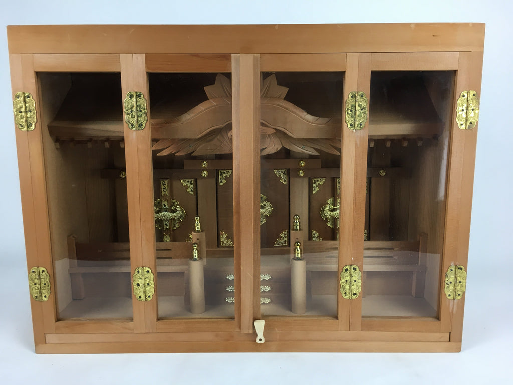 Japanese Wooden Shinto Home Shrine Vtg Kamidana God Shelf Gold KD9