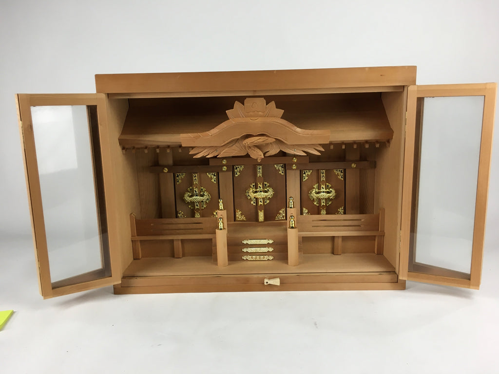 Japanese Wooden Shinto Home Shrine Vtg Kamidana God Shelf Gold KD9