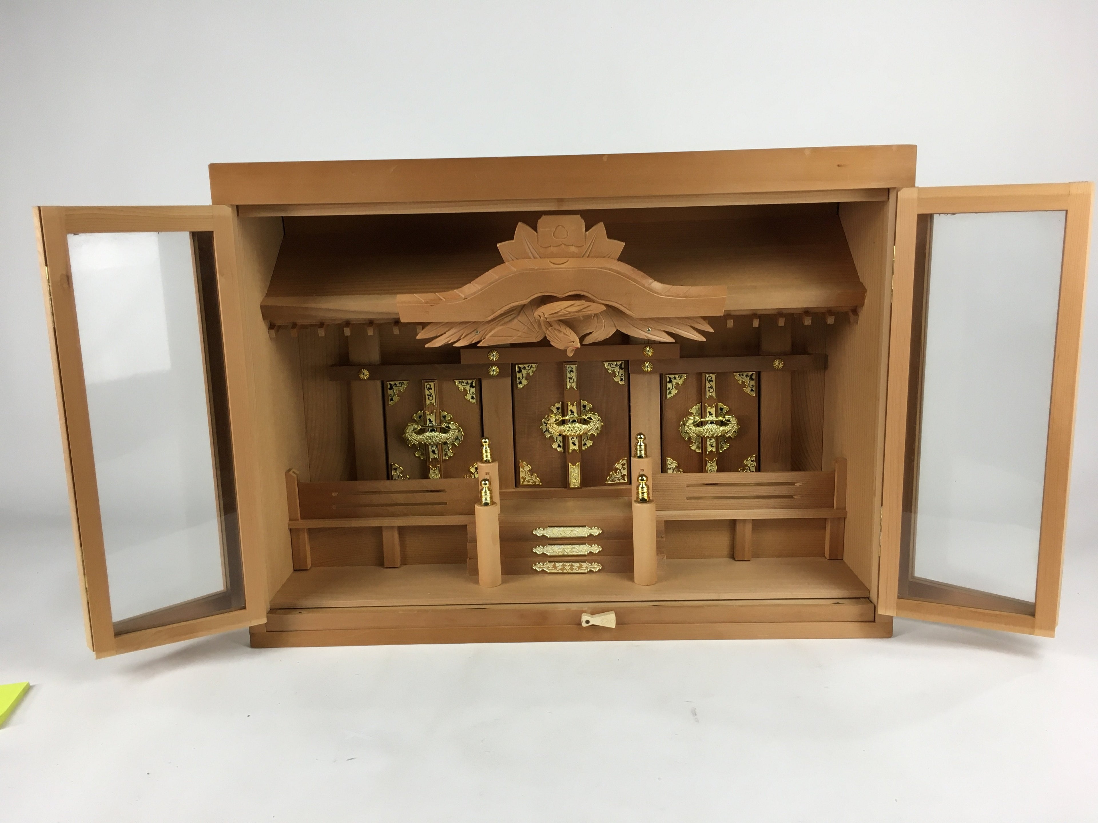 Japanese Wooden Shinto Home Shrine Vtg Kamidana God Shelf Gold KD9