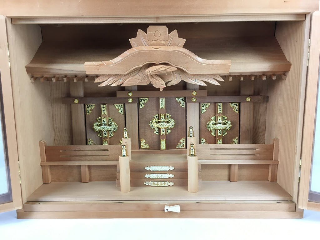 Japanese Wooden Shinto Home Shrine Vtg Kamidana God Shelf Gold KD9