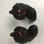 Japanese Wooden Shishi Lion 2pc Set Foo Dog Figurine Statue Okimono BD644