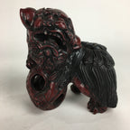 Japanese Wooden Shishi Lion 2pc Set Foo Dog Figurine Statue Okimono BD644