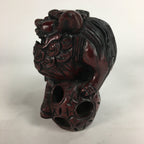 Japanese Wooden Shishi Lion 2pc Set Foo Dog Figurine Statue Okimono BD644