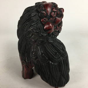 Japanese Wooden Shishi Lion 2pc Set Foo Dog Figurine Statue Okimono BD644