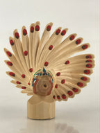 Japanese Wooden Small Peacock Figurine Sasano Ittobori Vtg Local Craft Toys JK49