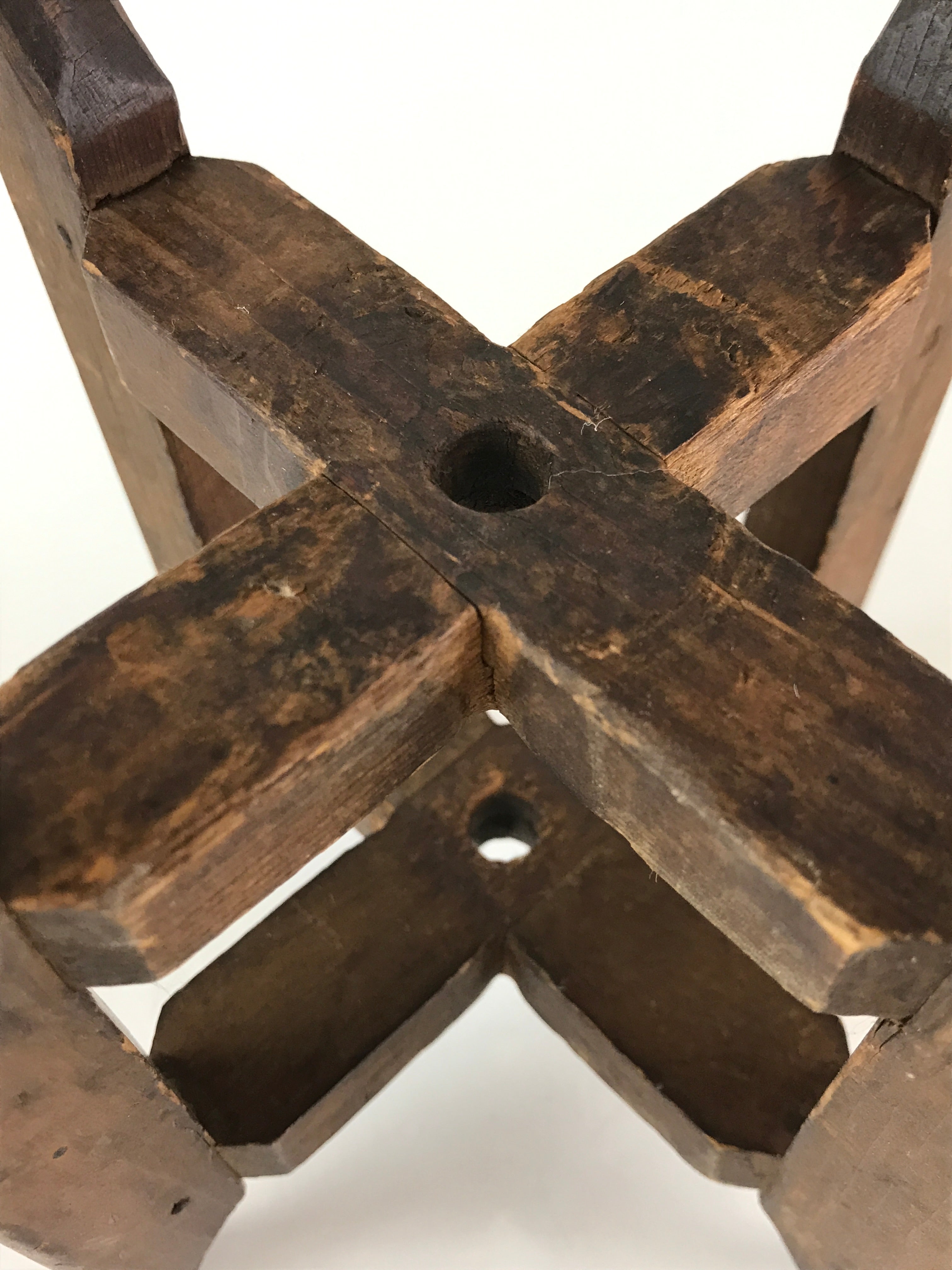 Japanese Wooden Spool Itomaki Vtg Thread Winding Frame Spinning Wheel JK416