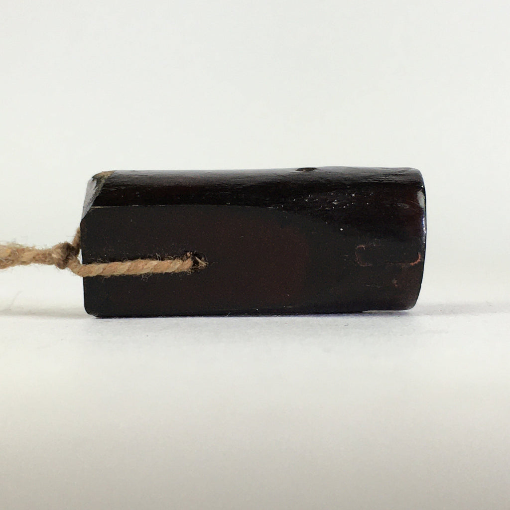 Japanese Wooden Stamp Family Name Vtg Carved Inkan Black Hanko HS93