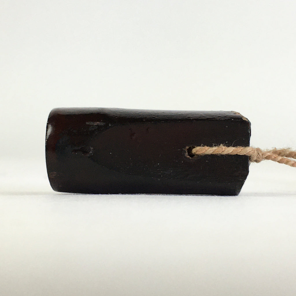 Japanese Wooden Stamp Family Name Vtg Carved Inkan Black Hanko HS93