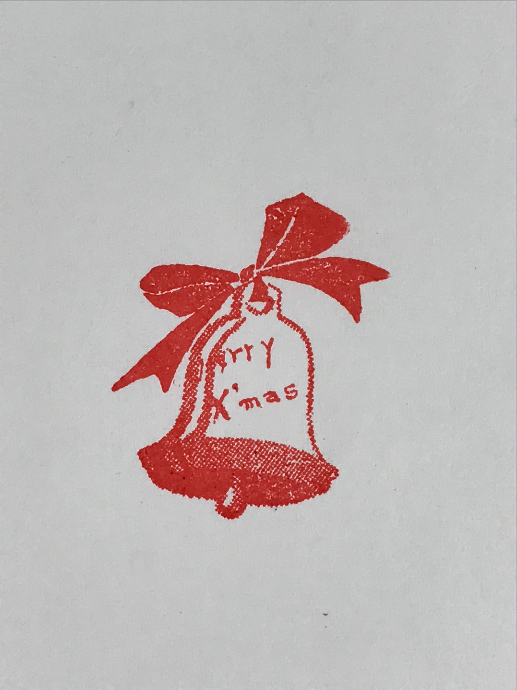 Japanese Wooden Stamp Hanko Inkan Kanji Vtg Metal Seal Merry X'mas Bell HS110