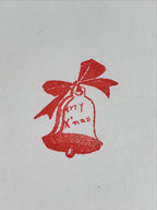 Japanese Wooden Stamp Hanko Inkan Kanji Vtg Metal Seal Merry X'mas Bell HS110