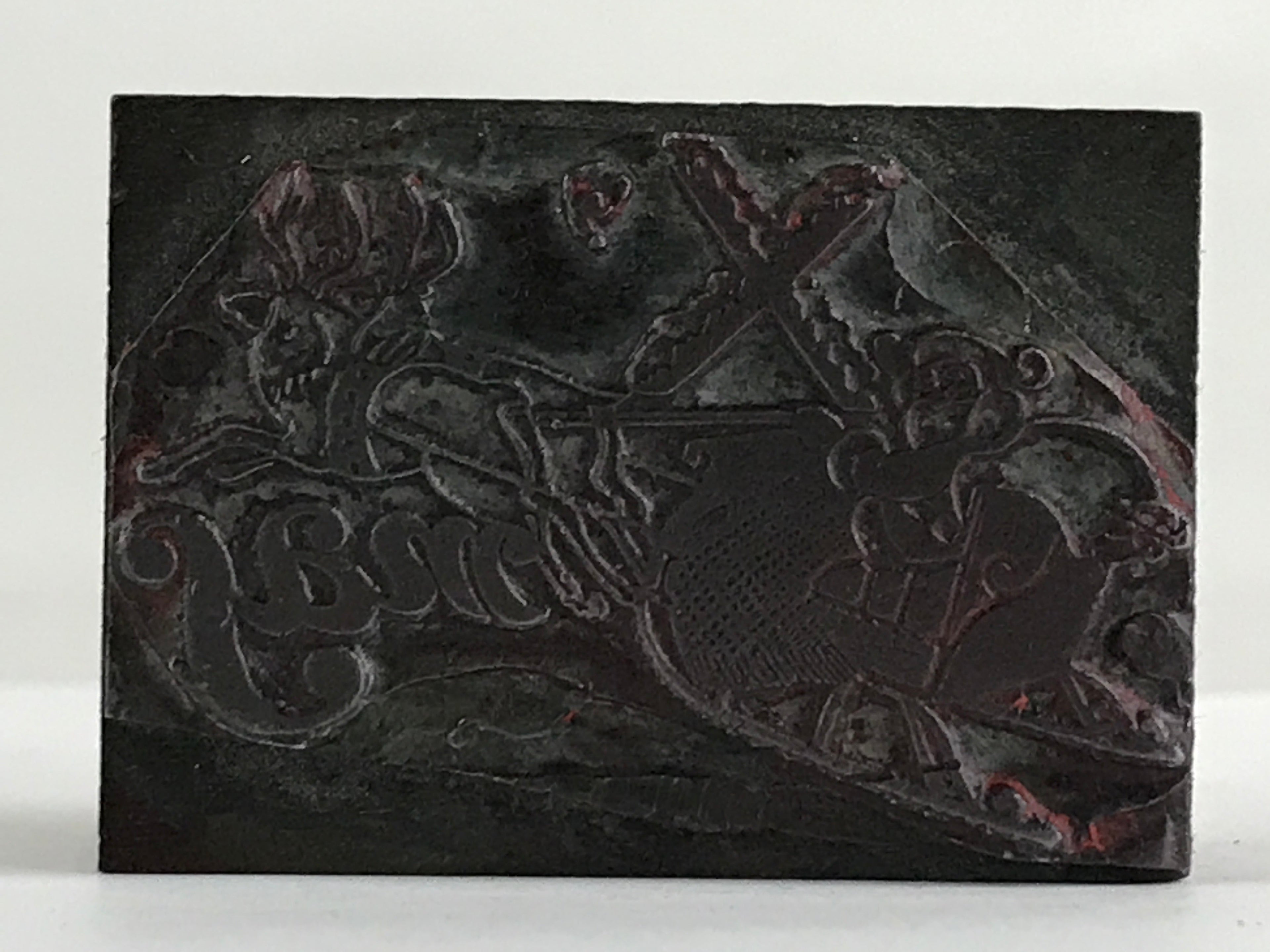 Japanese Wooden Stamp Hanko Inkan Vtg Metal Seal X'mas Santa Claus Sleigh HS126