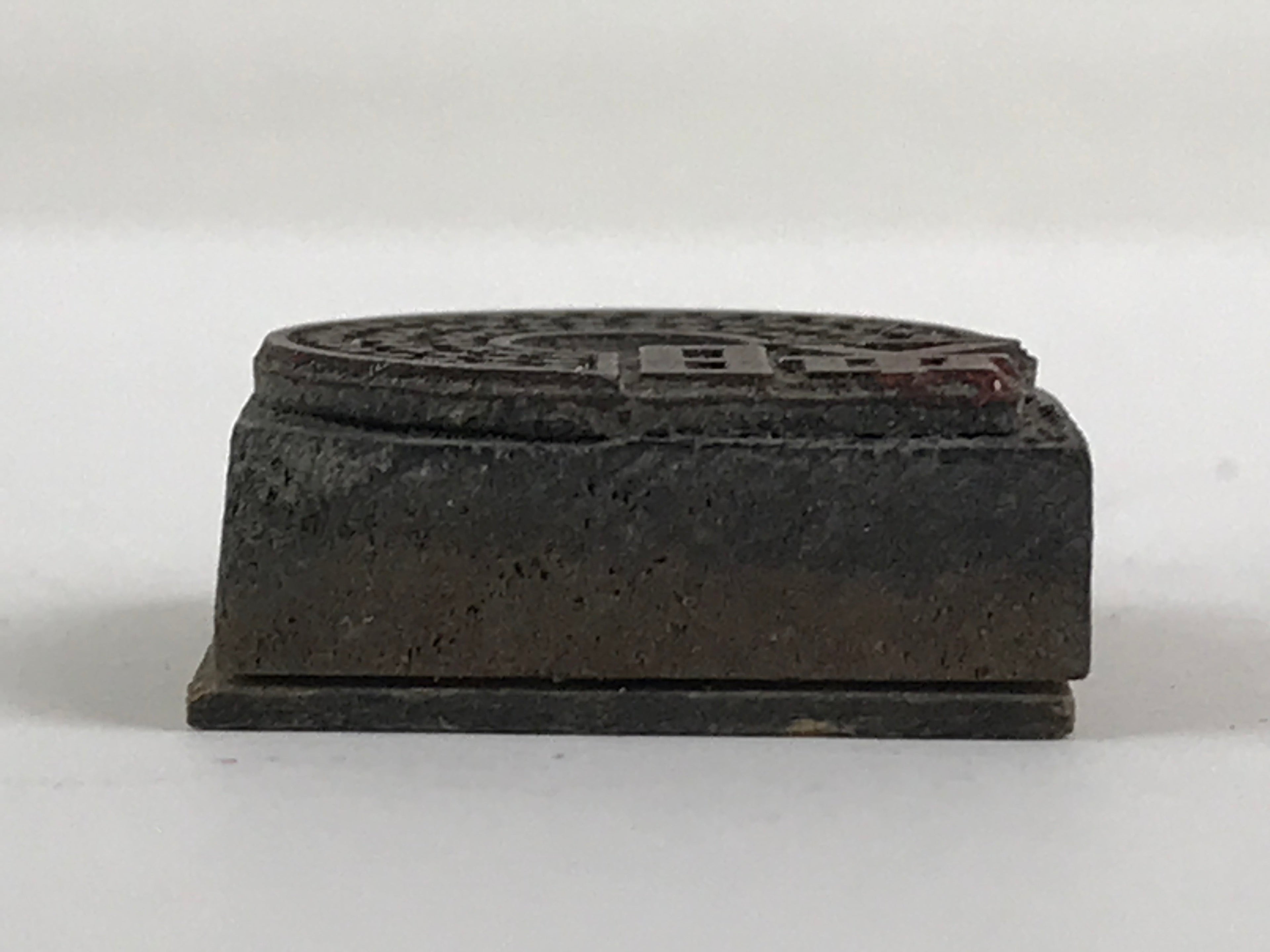Japanese Wooden Stamp Hanko Inkan Vtg Movie Metal Seal Office Supplies HS102