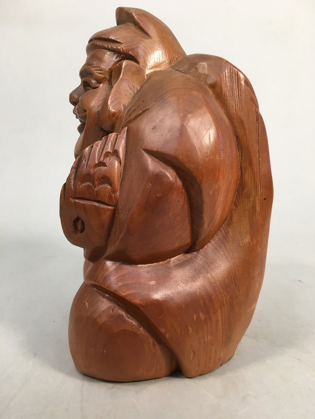 Japanese Wooden Statue Ebisu Vtg 7 Gods Good Fortune Wealth BD557