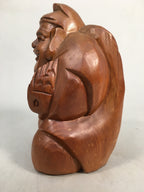 Japanese Wooden Statue Ebisu Vtg 7 Gods Good Fortune Wealth BD557
