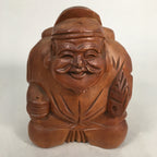 Japanese Wooden Statue Ebisu Vtg 7 Gods Good Fortune Wealth BD557