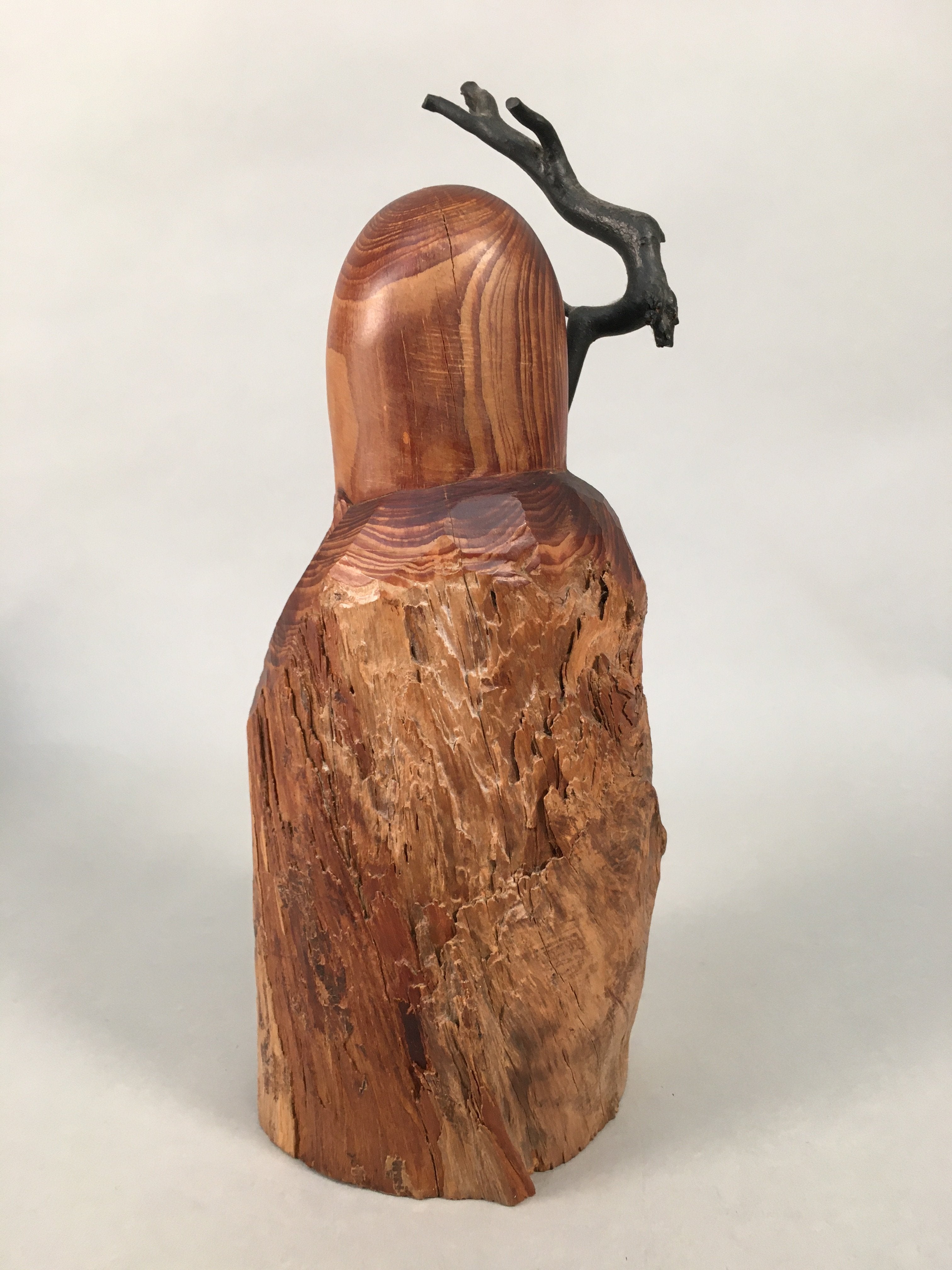 Japanese Wooden Statue Fukurokuju Vtg 7 Gods Good Fortune Brown BD615