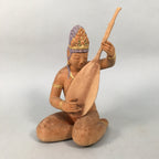 Japanese Wooden Statue Hindu Goddes Vtg Saraswati Benzaiten Lucky God BD600