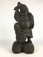 Japanese Wooden Statue Vtg 7 Lucky Gods Daikokuten Wood Carving BD806