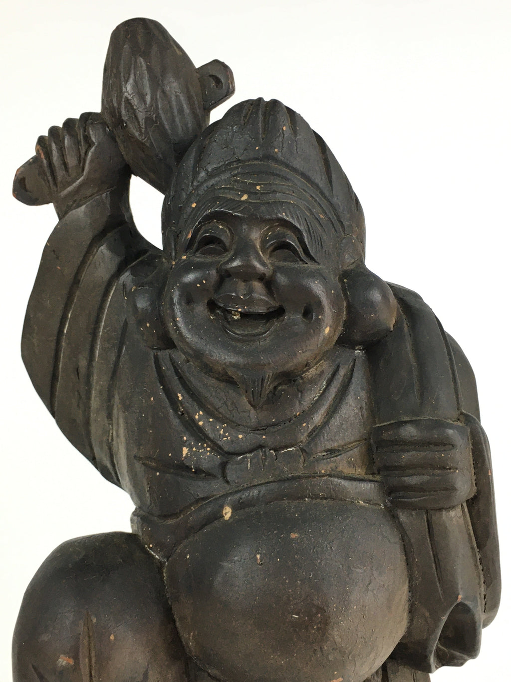 Japanese Wooden Statue Vtg 7 Lucky Gods Daikokuten Wood Carving BD806