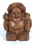 Japanese Wooden Statue Vtg 7 Lucky Gods Daikokuten Wood Carving BD808