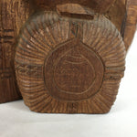 Japanese Wooden Statue Vtg 7 Lucky Gods Daikokuten Wood Carving Brown BD645