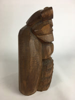 Japanese Wooden Statue Vtg 7 Lucky Gods Daikokuten Wood Carving Brown BD645