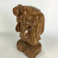 Japanese Wooden Statue Vtg 7 Lucky Gods Daikokuten Wood Carving Brown BD676