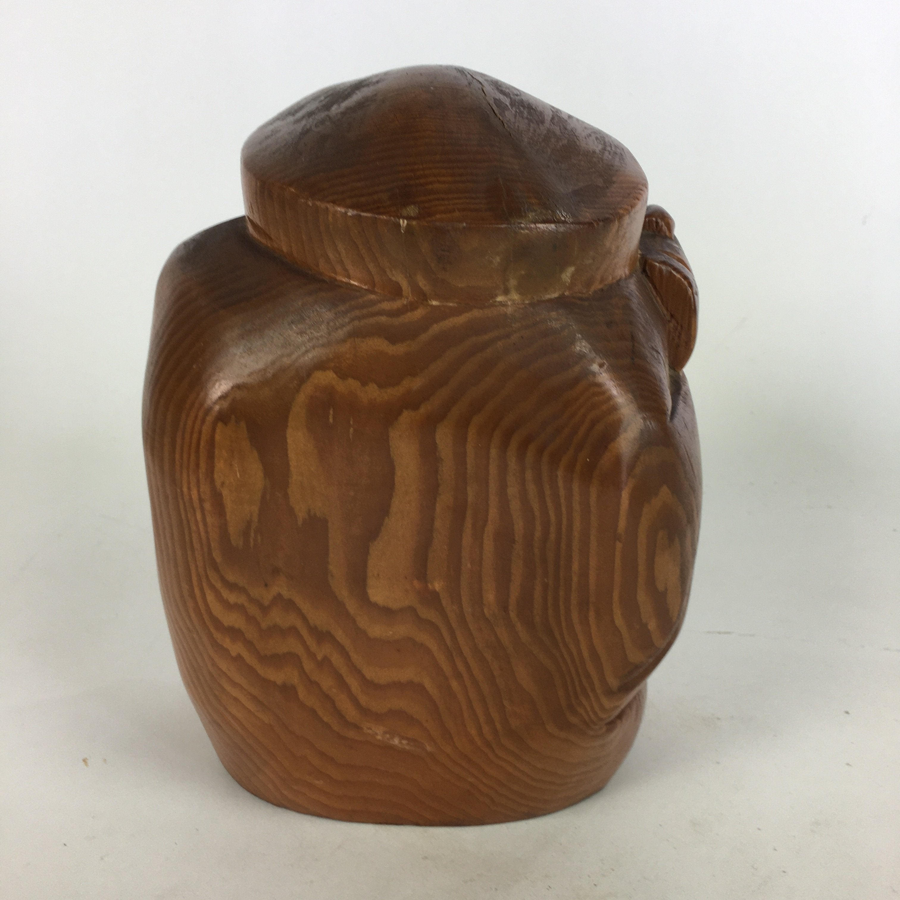 Japanese Wooden Statue Vtg 7 Lucky Gods Daikokuten Wood Carving Brown BD681