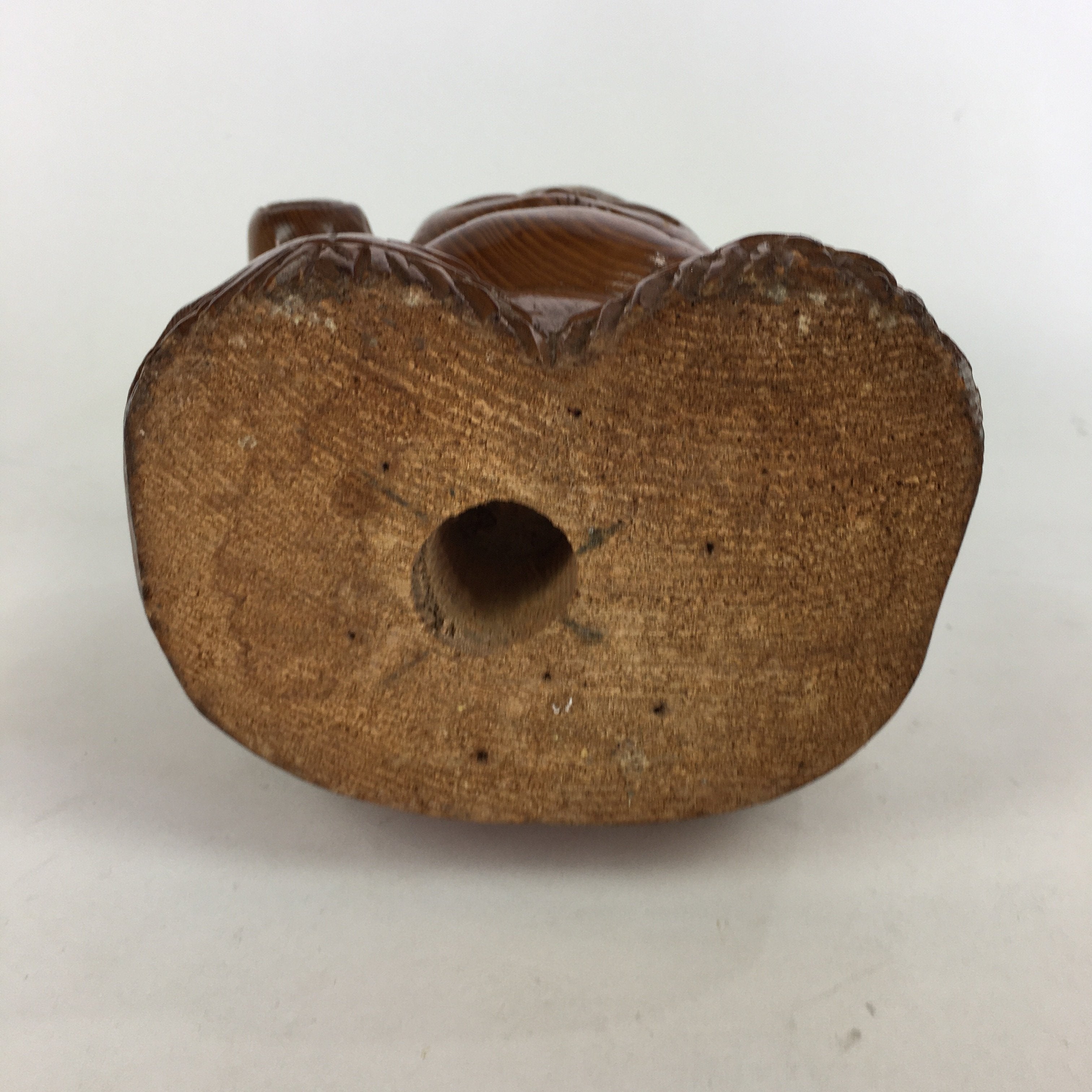 Japanese Wooden Statue Vtg 7 Lucky Gods Daikokuten Wood Carving Brown BD681