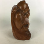 Japanese Wooden Statue Vtg 7 Lucky Gods Ebisu Wood Carving Brown BD682