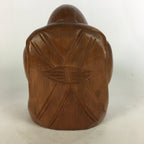Japanese Wooden Statue Vtg 7 Lucky Gods Ebisu Wood Carving Brown BD682