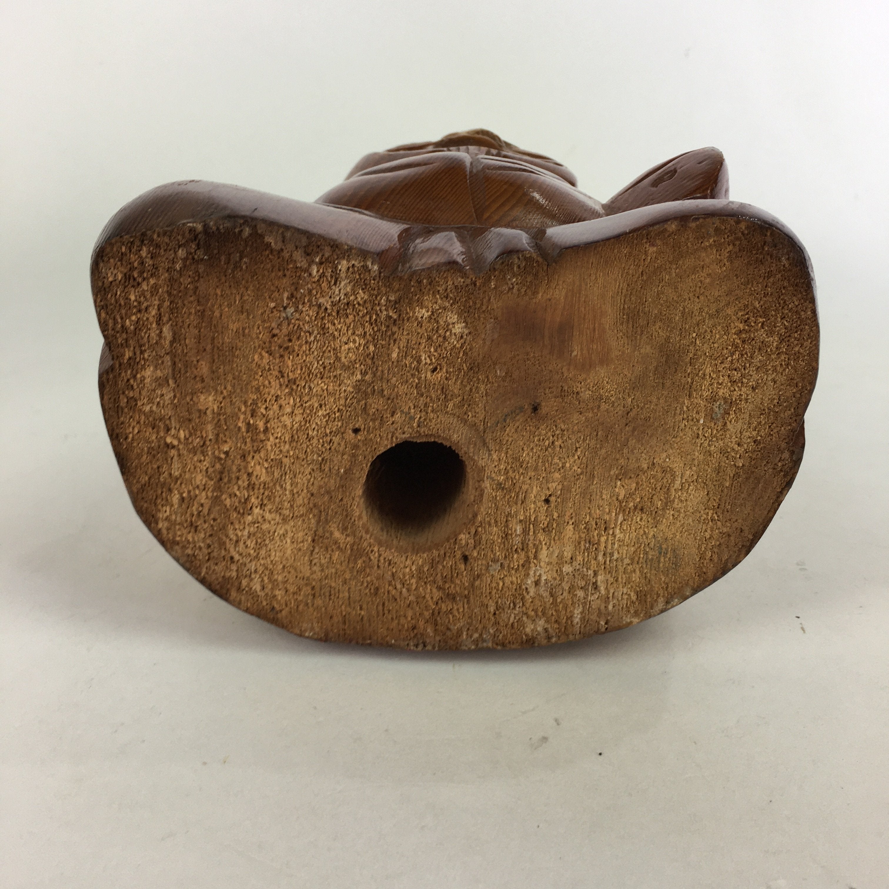 Japanese Wooden Statue Vtg 7 Lucky Gods Ebisu Wood Carving Brown BD682