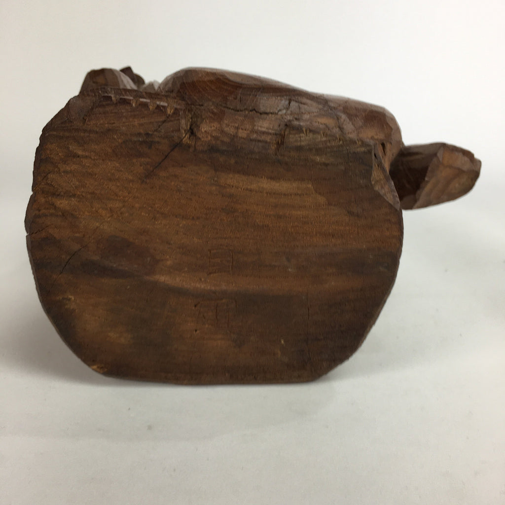 Japanese Wooden Statue Vtg 7 Lucky Gods Hotei Wood Carving Brown BD646