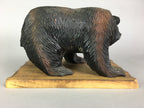 Japanese Wooden Statue Vtg Ainu Bear Wood Carving Ornament Brown AB87