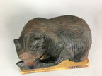 Japanese Wooden Statue Vtg Ainu Bear Wood Carving Ornament Brown AB87