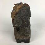 Japanese Wooden Statue Vtg Ainu Bear Wood Carving Ornament Brown AB88
