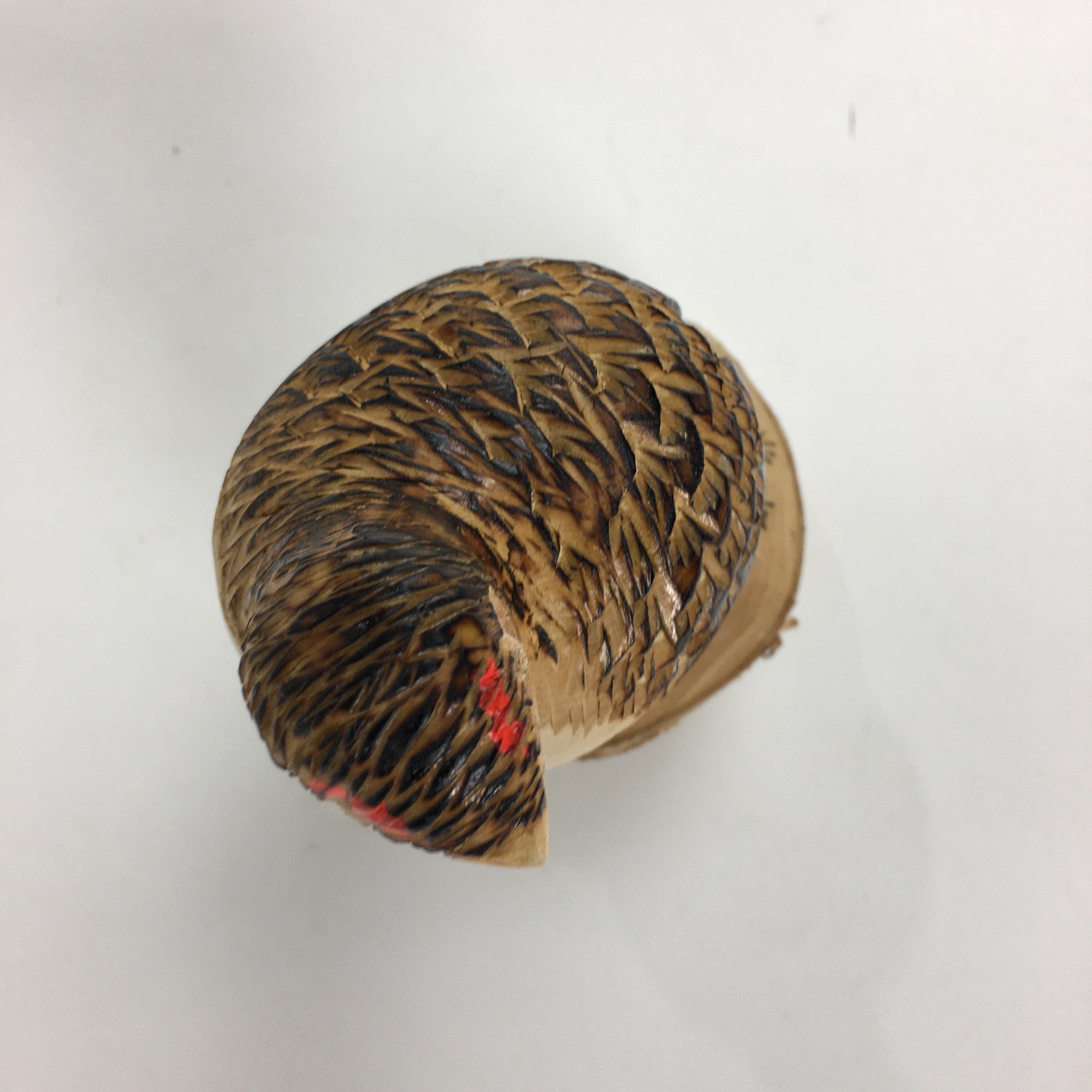 Japanese Wooden Statue Vtg Bird Wood Carving Decoration Rock Ptarmigan BD636