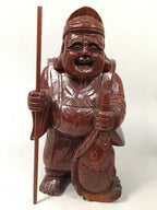 Japanese Wooden Statue Vtg Buddhist Ebisu 7 Gods Good Fortune BD551