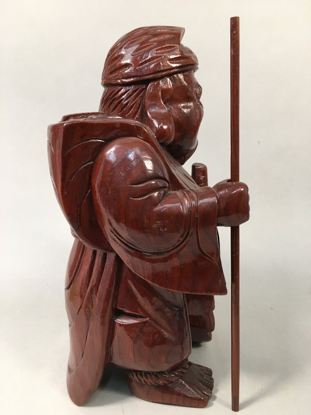 Japanese Wooden Statue Vtg Buddhist Ebisu 7 Gods Good Fortune BD551