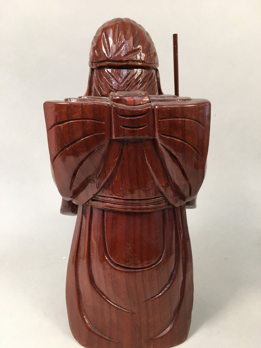 Japanese Wooden Statue Vtg Buddhist Ebisu 7 Gods Good Fortune BD551