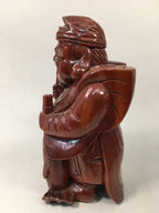 Japanese Wooden Statue Vtg Buddhist Ebisu 7 Gods Good Fortune BD551