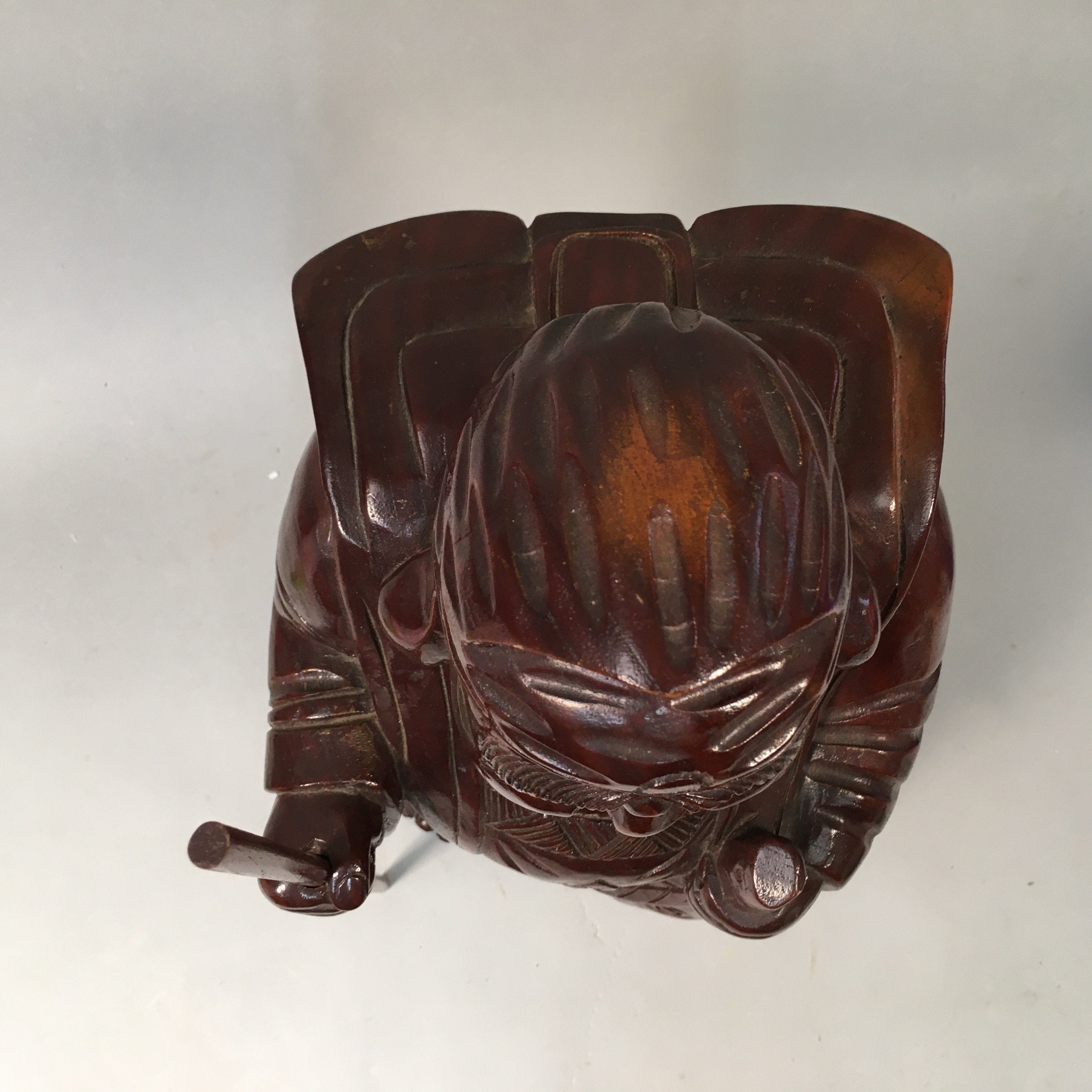 Japanese Wooden Statue Vtg Buddhist Ebisu 7 Gods Good Fortune BD551