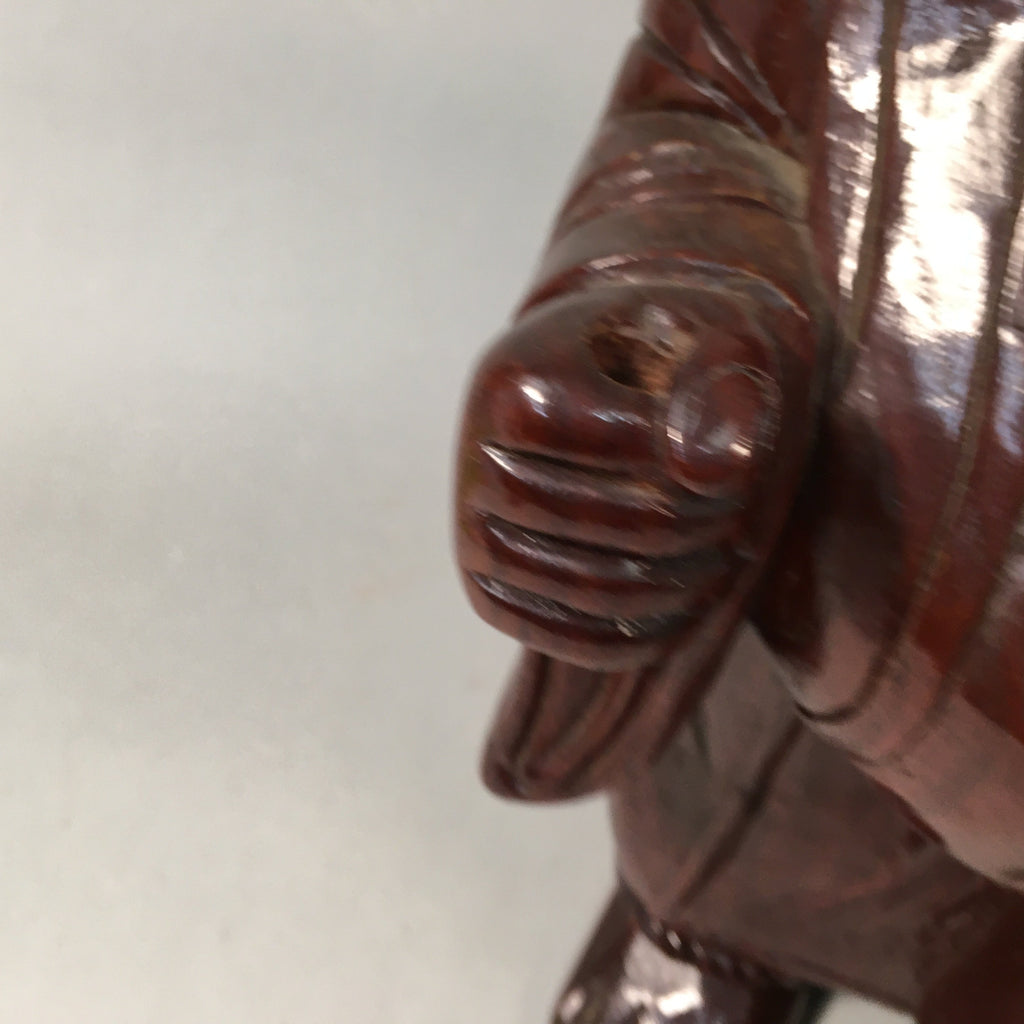 Japanese Wooden Statue Vtg Buddhist Ebisu 7 Gods Good Fortune BD551