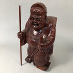 Japanese Wooden Statue Vtg Buddhist Ebisu 7 Gods Good Fortune BD551
