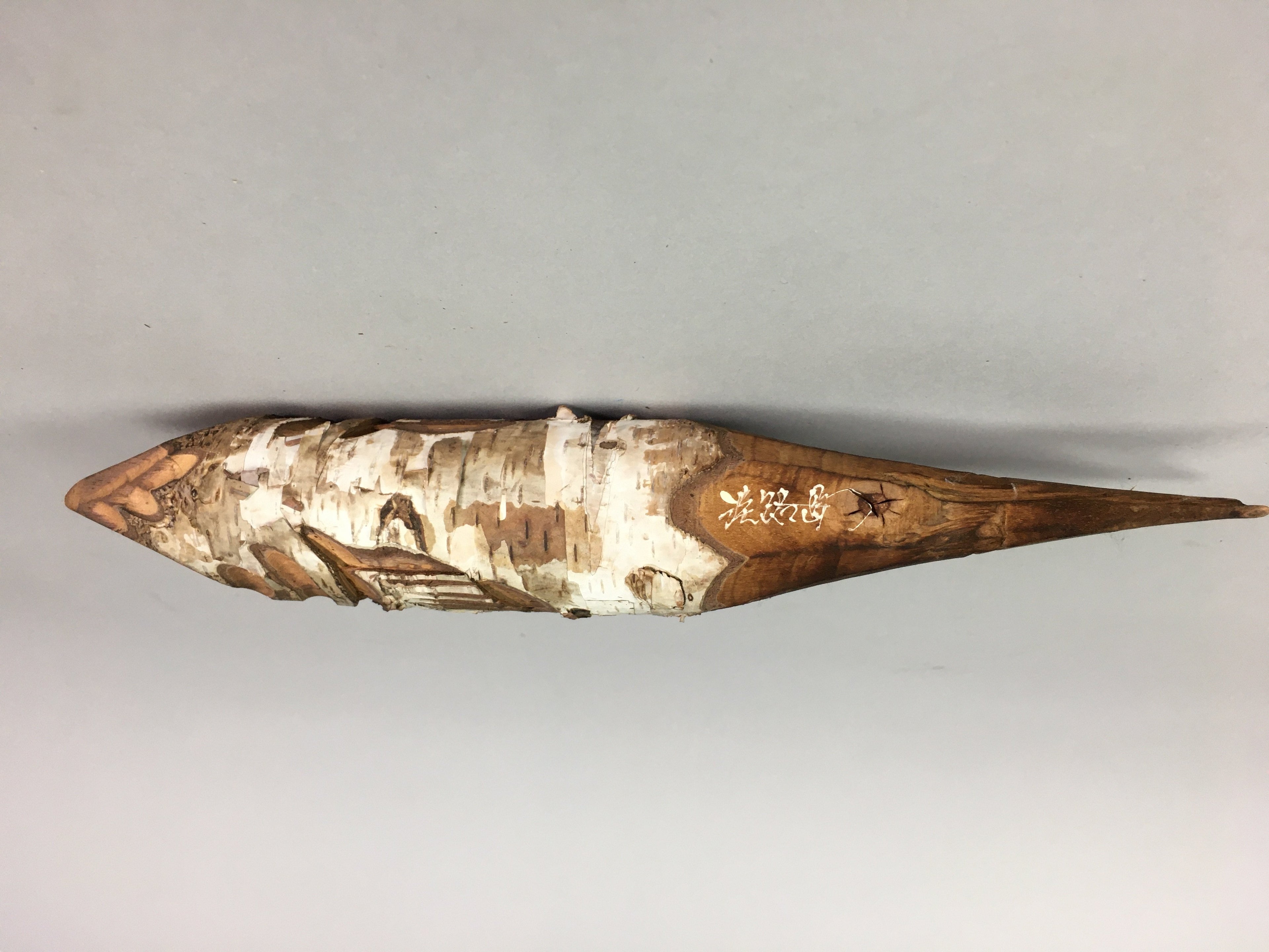 Japanese Wooden Statue Vtg Fish Wood Carving Hanging Decoration Brown BD625