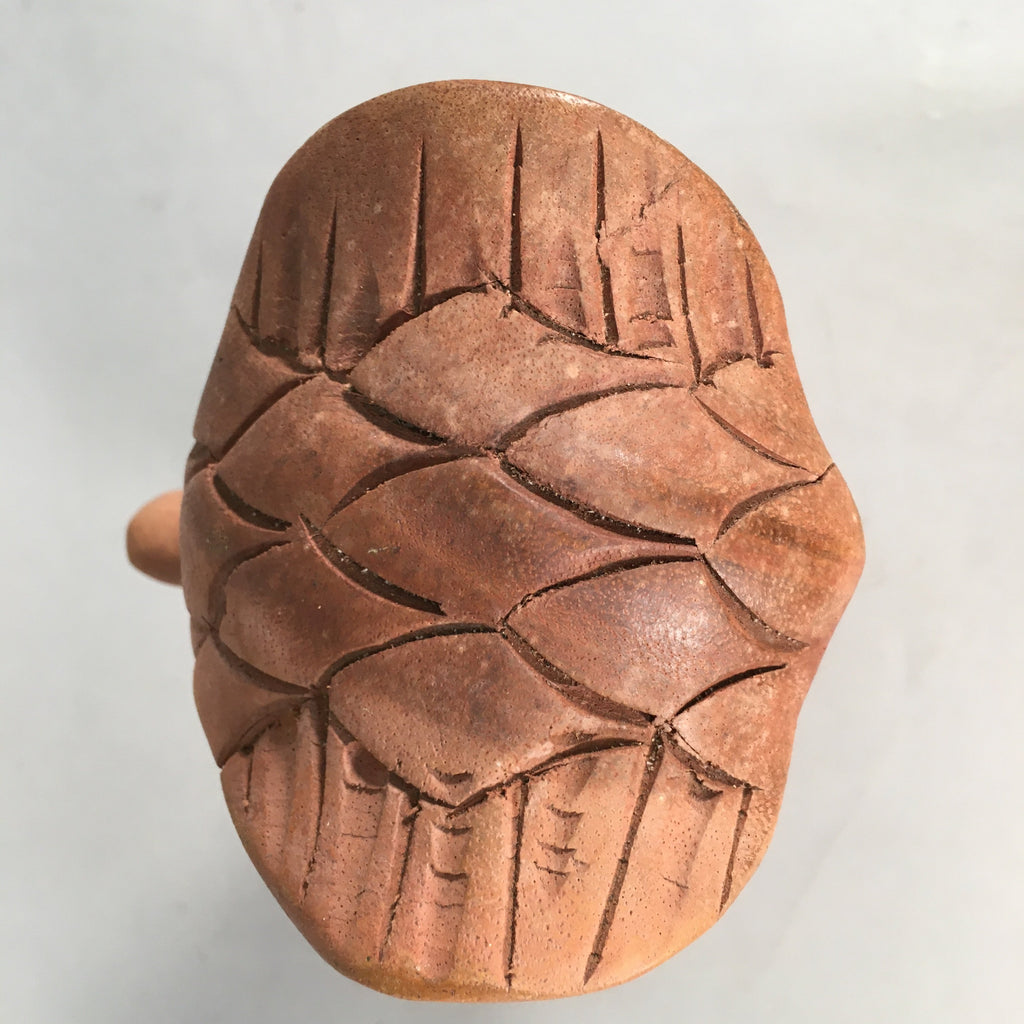 Japanese Wooden Statue Vtg Lucky Charm Owl Bird Brown BD571
