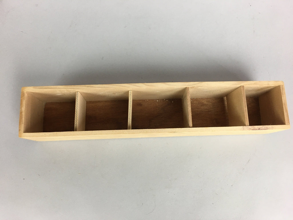 Japanese Wooden Storage 5 Rooms Box Vtg Hako Inside 5.4x33.9x6.3 cm WB783
