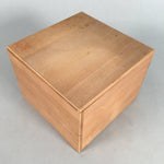 Japanese Wooden Storage Box Pottery Vtg Hako Inside 13.9x13.8x10.2cm WB764