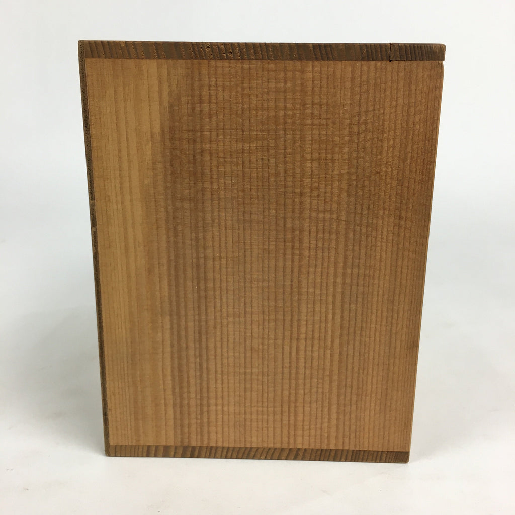 Japanese Wooden Storage Box Pottery Vtg Hako Inside 18.7x15.4x11.2cm WB830