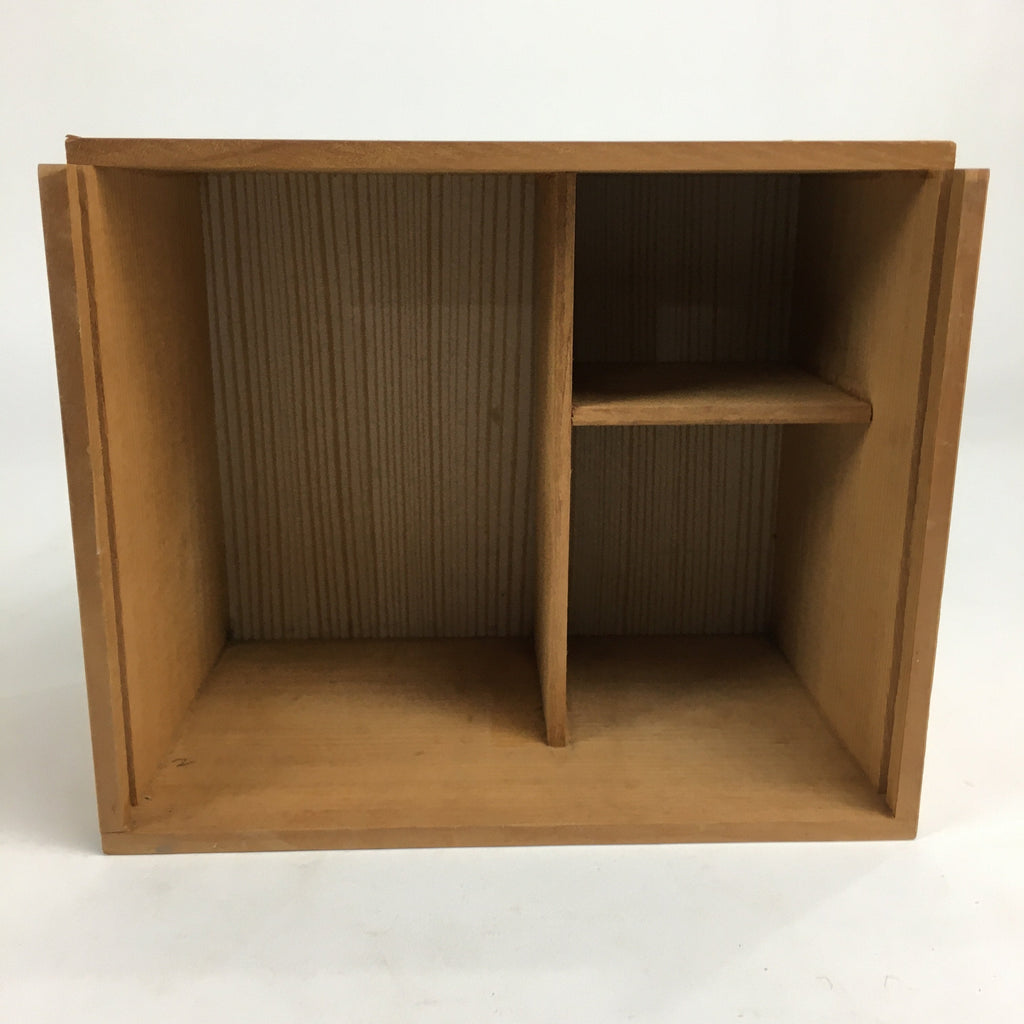 Japanese Wooden Storage Box Pottery Vtg Hako Inside 18.7x15.4x11.2cm WB830